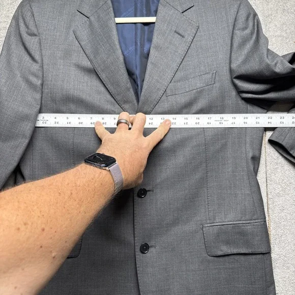 Patrick Hellmann Loro Piana Super 130s‎ Black Wool Blazer 42R US Sport Coat